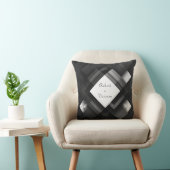 モノクロのレイヤー幾何結婚抽象芸術 クッション (椅子)