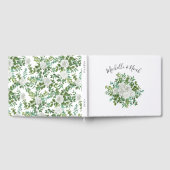 モノクロのローズフラワーウェディング ゲストブック (全面)