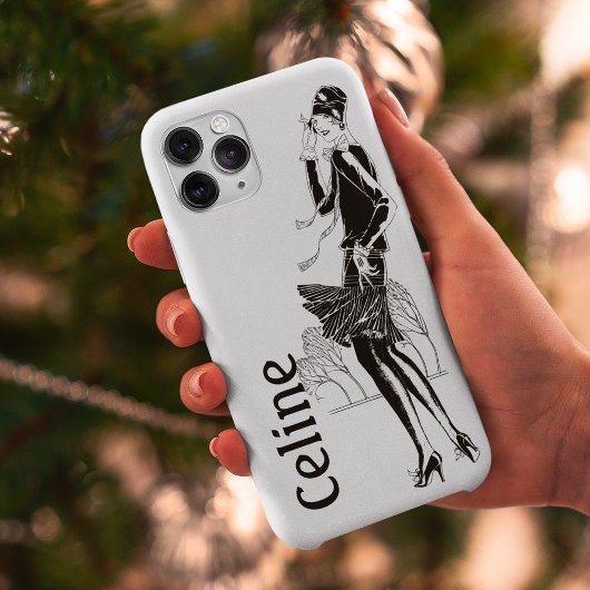 モノクロのヴィンテージ女性 iPhone 16ケース