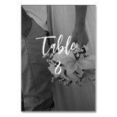 モノクロの上品な結婚式 テーブルナンバー (裏面)
