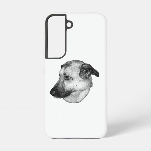 モノクロの優雅な犬のカバー SAMSUNG GALAXYケース (裏面)