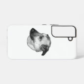 モノクロの優雅な犬のカバー SAMSUNG GALAXYケース (裏面横)