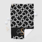 モノクロの円パターン（モノグラム） ゴルフタオル (インサイチュ)