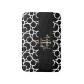 モノクロの円パターン(モノグラム) バスマット (正面縦)