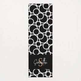 モノクロの円パターン（モノグラム） ヨガマット