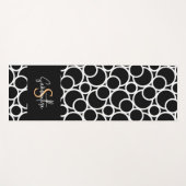 モノクロの円パターン（モノグラム） ヨガマット (正面(横))