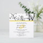 モノクロの冬の木の結婚式招待状 招待状 (スタンド正面)