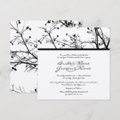 モノクロの冬の木 ウェディング 招待状 (正面/裏面)