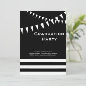 モノクロの卒業パーティー招待状 招待状 (スタンド正面)