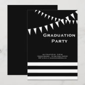 モノクロの卒業パーティー招待状 招待状 (正面/裏面)