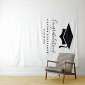 モノクロの卒業パーティー背景 タペストリー (インサイチュ(横))