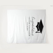 モノクロの卒業パーティー背景 タペストリー (正面(横))