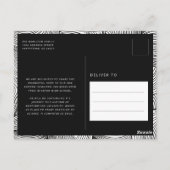 モノクロの卒業報告カード ポストカード (裏面)