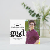 モノクロの卒業式招待状（予算内で撮影した写真付き） (スタンド正面)