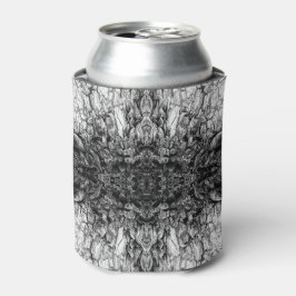 モノクロの古木の樹皮の写真のパターン・デザイン 缶クーラー