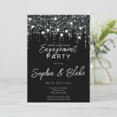 モノクロの吊るし照明が彩るエンゲージメントパーティー 招待状 (スタンド正面)