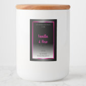 モノクロの商品ラベルが映えるゴージャスなピンクのフレーム フードラベル (正面)