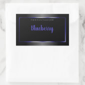 モノクロの商品ラベル キラキラ輝く青いフレーム 長方形シール (バッグ)