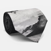 モノクロの山の風景写真 ネクタイ (ロール)