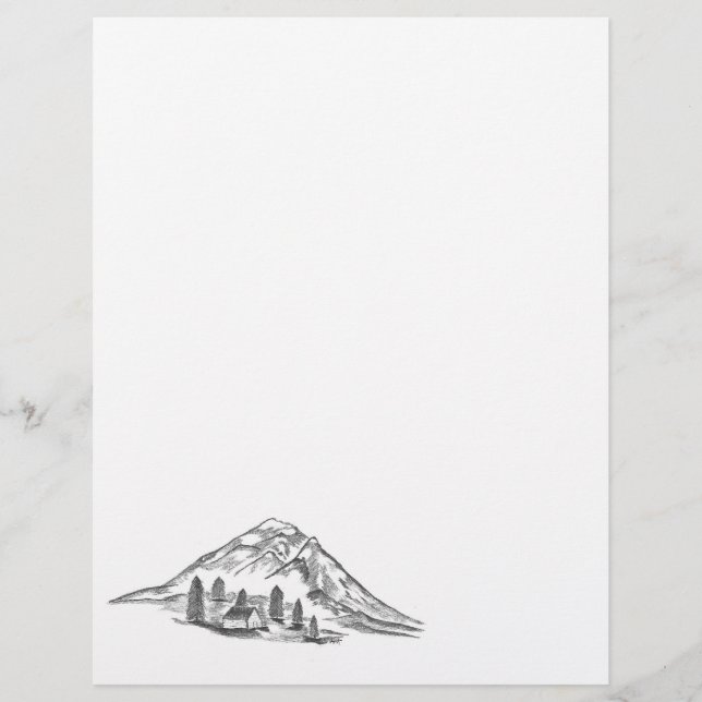 モノクロの山岳のレターヘッド レターヘッド (正面)