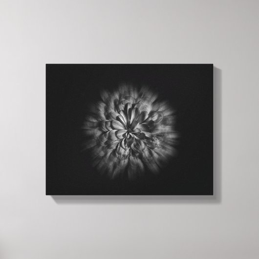モノクロの庭の花 48 Flow キャンバスプリント (正面)
