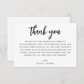モノクロの感謝を込めて。現代のウェディングノート 招待状 (正面/裏面)
