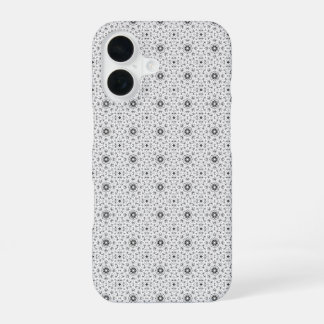 モノクロの抽象的な落書き Maacah001 iPhone 16ケース