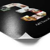 モノクロの数字3の写真コラージュ フォトプリント            (角)