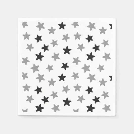 モノクロの星 スタンダードカクテルナプキン (正面)