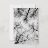 モノクロの木の頂点の結婚式 招待状 (裏面)