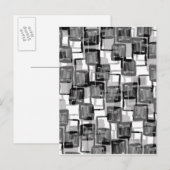 モノクロの正方形 ポストカード (正面/裏面)