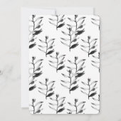 モノクロの水彩花の結婚式 招待状 (裏面)