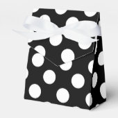 モノクロの水玉模様の誕生日パーティー フェイバーボックス (正面サイド)