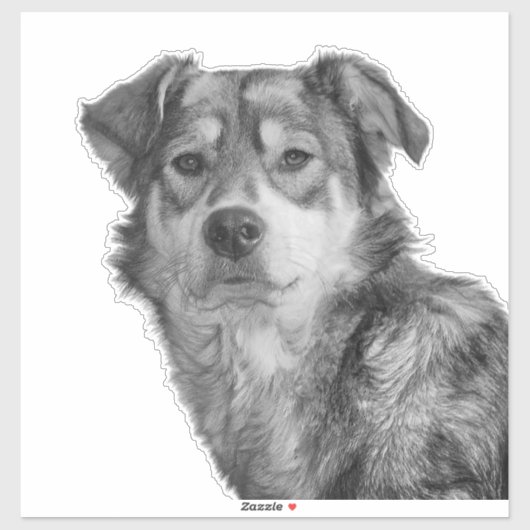 モノクロの洗練された大型の雑種犬 シール (シート)