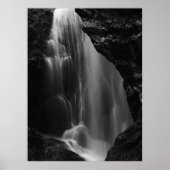 モノクロの滝の長時間露光 ポスター (正面)