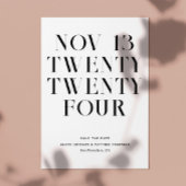 モノクロの現代的でシンプルなミニマルウェディング セーブザデート