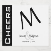 モノクロの現代的なデザイン スパークリングワインラベル (シングルラベル)