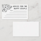 モノクロの現代的な花の結婚アドバイスカード アドバイスカード (正面/裏面)