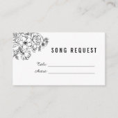 モノクロの現代的な花柄の曲リクエストカード エンクロージャーカード (正面)
