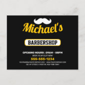 モノクロの理容室マーケティングポストカード ポストカード (正面)