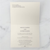 モノクロの結婚式のカップルがキスをしている サンキューカード (内部)
