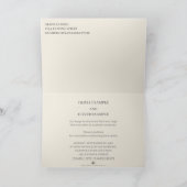 モノクロの結婚式のカップルがキスをしている サンキューカード (内部)