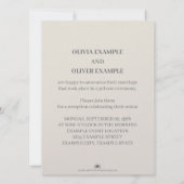 モノクロの結婚式のカップルがキスをしている 招待状 (裏面)