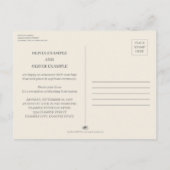 モノクロの結婚式のカップルがキスをしている 案内ポストカード (裏面)