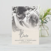 モノクロの結婚式のカップルがキスをしている 案内状 (スタンド正面)