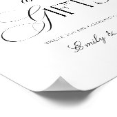 モノクロの結婚式のカードとギフト ポスター (角)