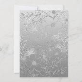 モノクロの結婚式の披露宴 招待状 (裏面)