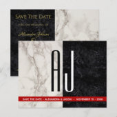 モノクロの結婚式の招待前カード 案内ポストカード (正面/裏面)