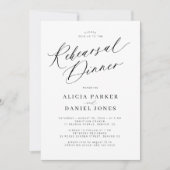 モノクロの結婚式リハーサルディナー 招待状 (正面)