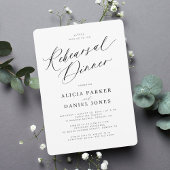 モノクロの結婚式リハーサルディナー 招待状